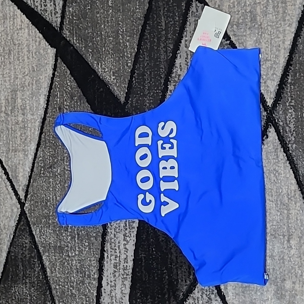 Vs Pink 2016 Good Vibes Racerback Lined Sport Bra